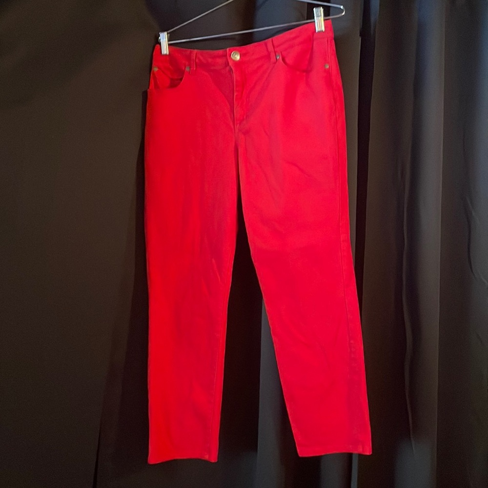 Hannah Denham women’s red jeans zip up size 12 regular